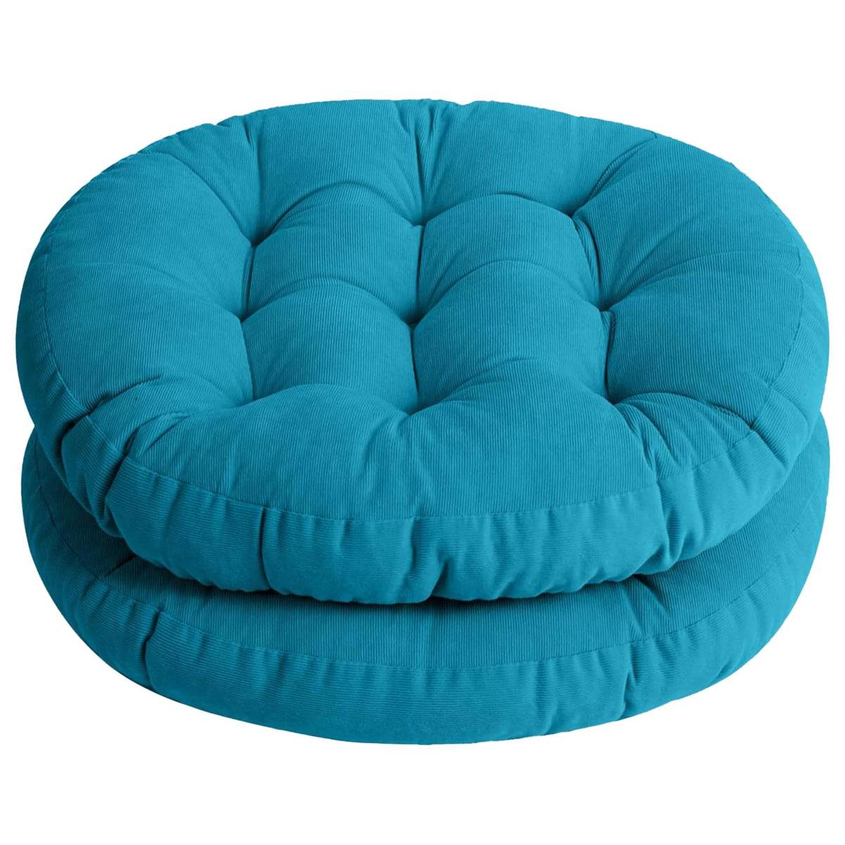 22 Inch Floor Cushion (Round|blue / 2 Count (Pack of 1))
