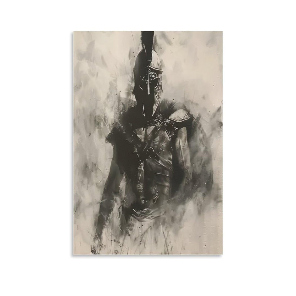 Black White Charcoal Sketch Roman Gladiator Canvas Printing Wall Art Prints Wall Decor Posters Minimalist Scandinavian Bohemian Living Room Bedroom Office Warrior Decor 12x18inch (style-43 / 12x18inch(30x45cm) Unframe)
