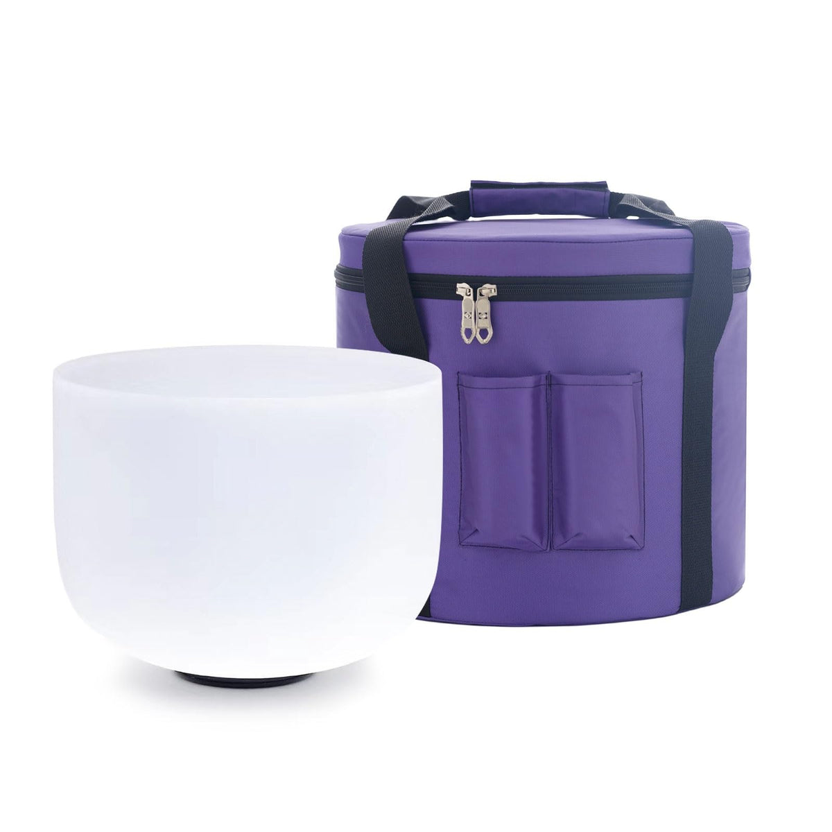 432Hz 12 Inch E Note Frosted Quartz Crystal Singing Bowl Solar Plexus Chakra With Carrying Case for Yoga Sound Healing Bath Musical Instrument (12 Inch E 432hz)