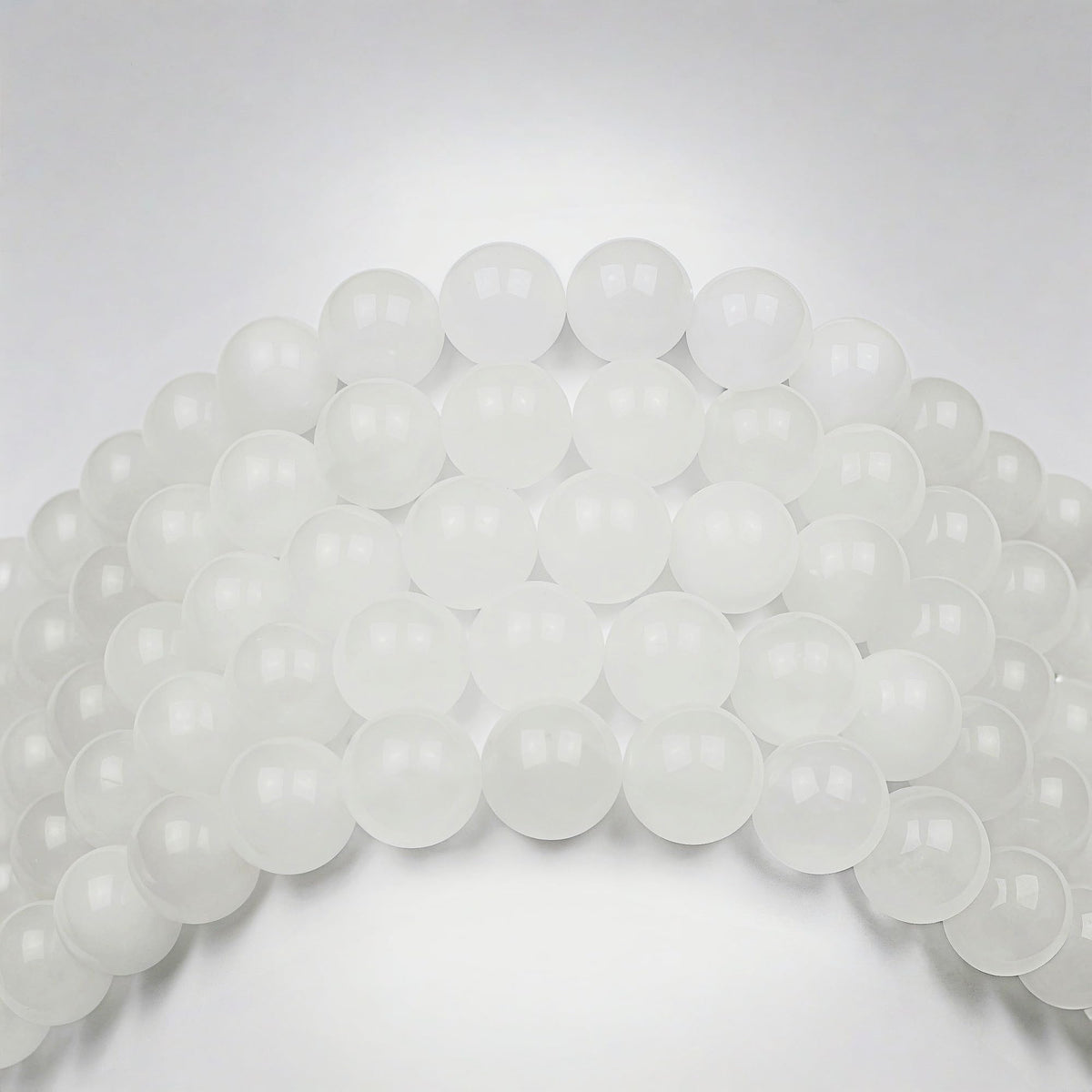 Beads for Energy Bracelets Yoga Bracelet DIY Bracelet Natural Stone Beads White Jade 38 Pieces (White Jade / 10mm)