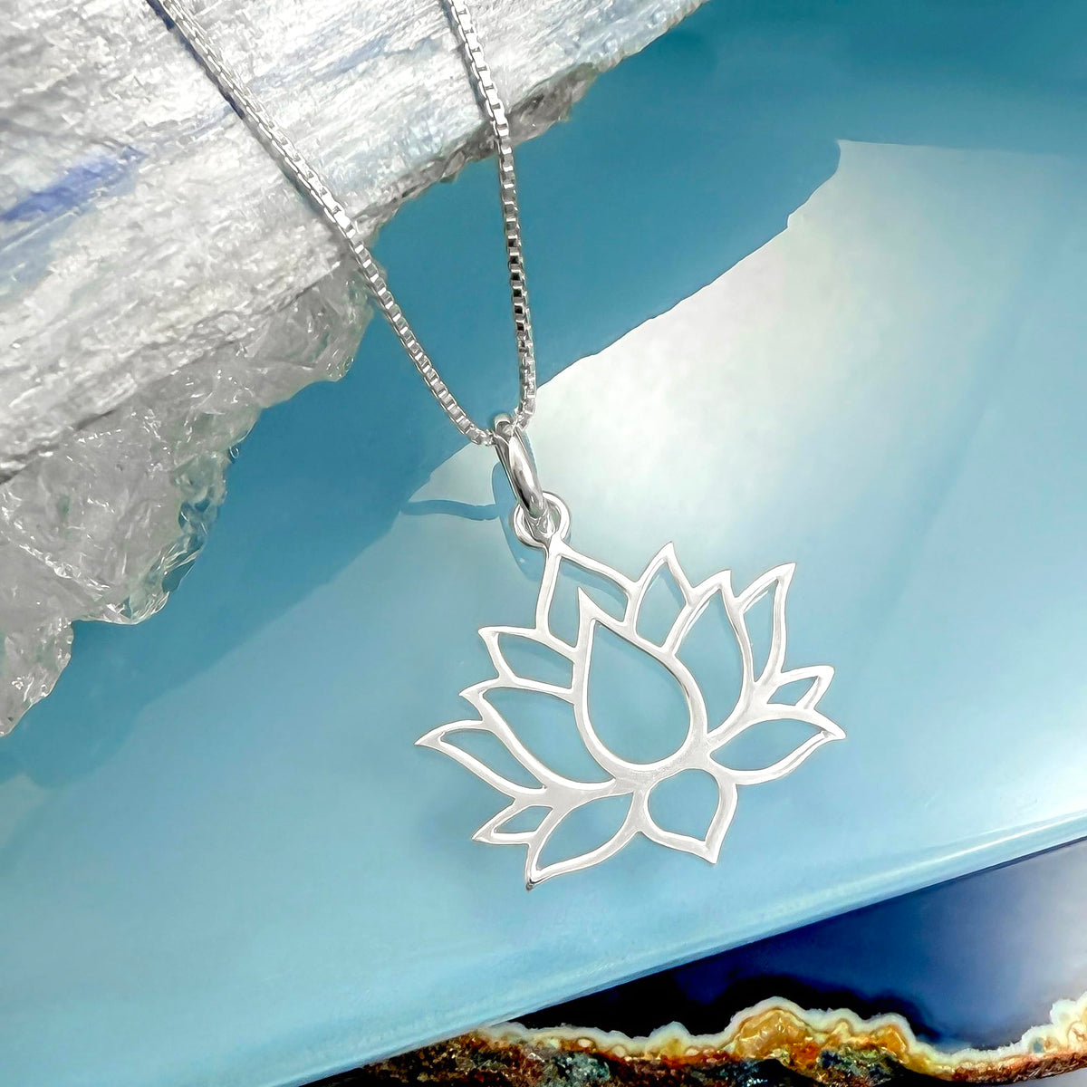 925 Sterling Silver Lotus Flower Necklace for Women Teen Girls Everyday Casual Motivational Gift Jewelry for Her Zen Necklace (16 inches plus 2-inch extender)