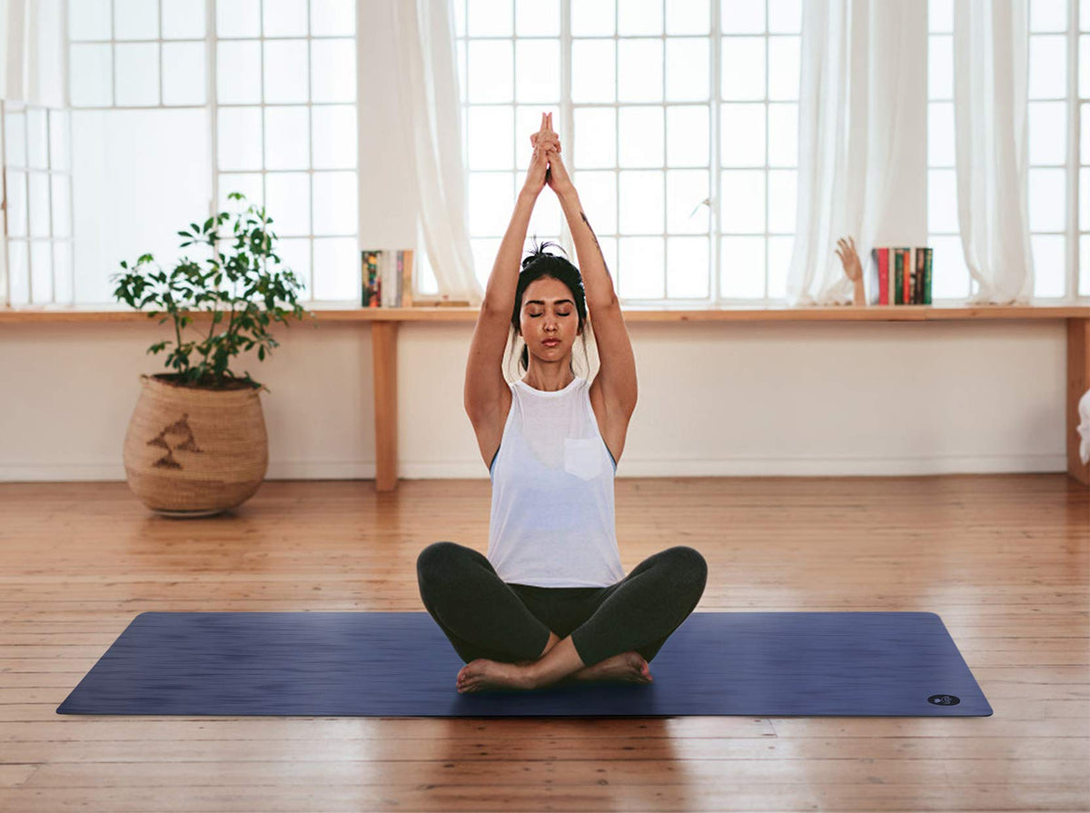 Pro Yoga Mat Non Slip Hot Yoga Mat Anti (Dark Blue-N)