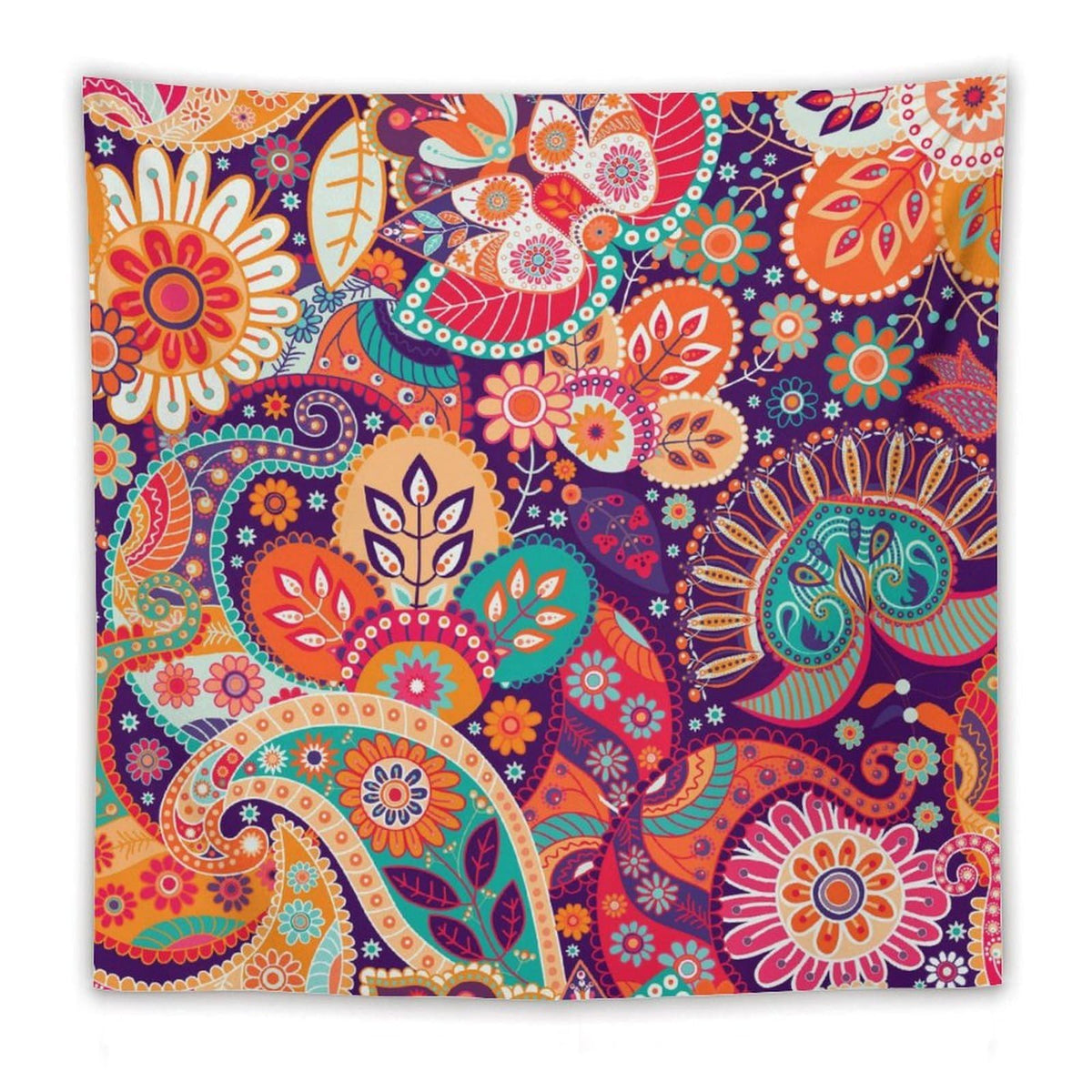 Boho Paisley Floral Tapestry Wall Hanging Mandala Indian Bohemian Colorful Flowers Tapestries Home Decor for Living Room Bedroom Apartment Farmhouse Dorm 60"x60" (60"L x 60"W / Mandala-36)