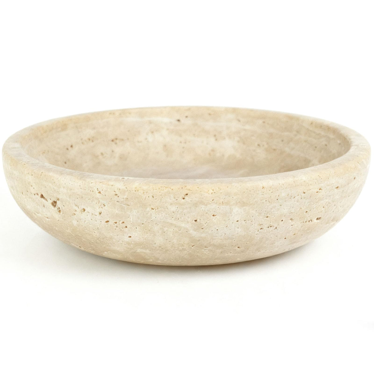 Handmade Travertine Stone Bowl (Beige)