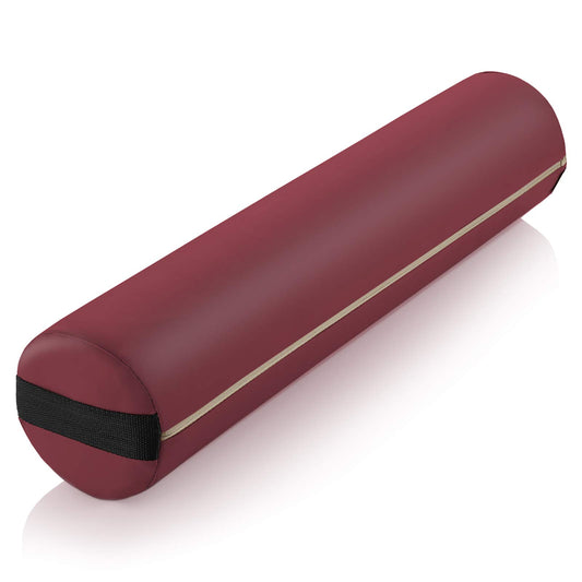 Full Round Massage Table Bolster Pillow Pad (Burgundy)
