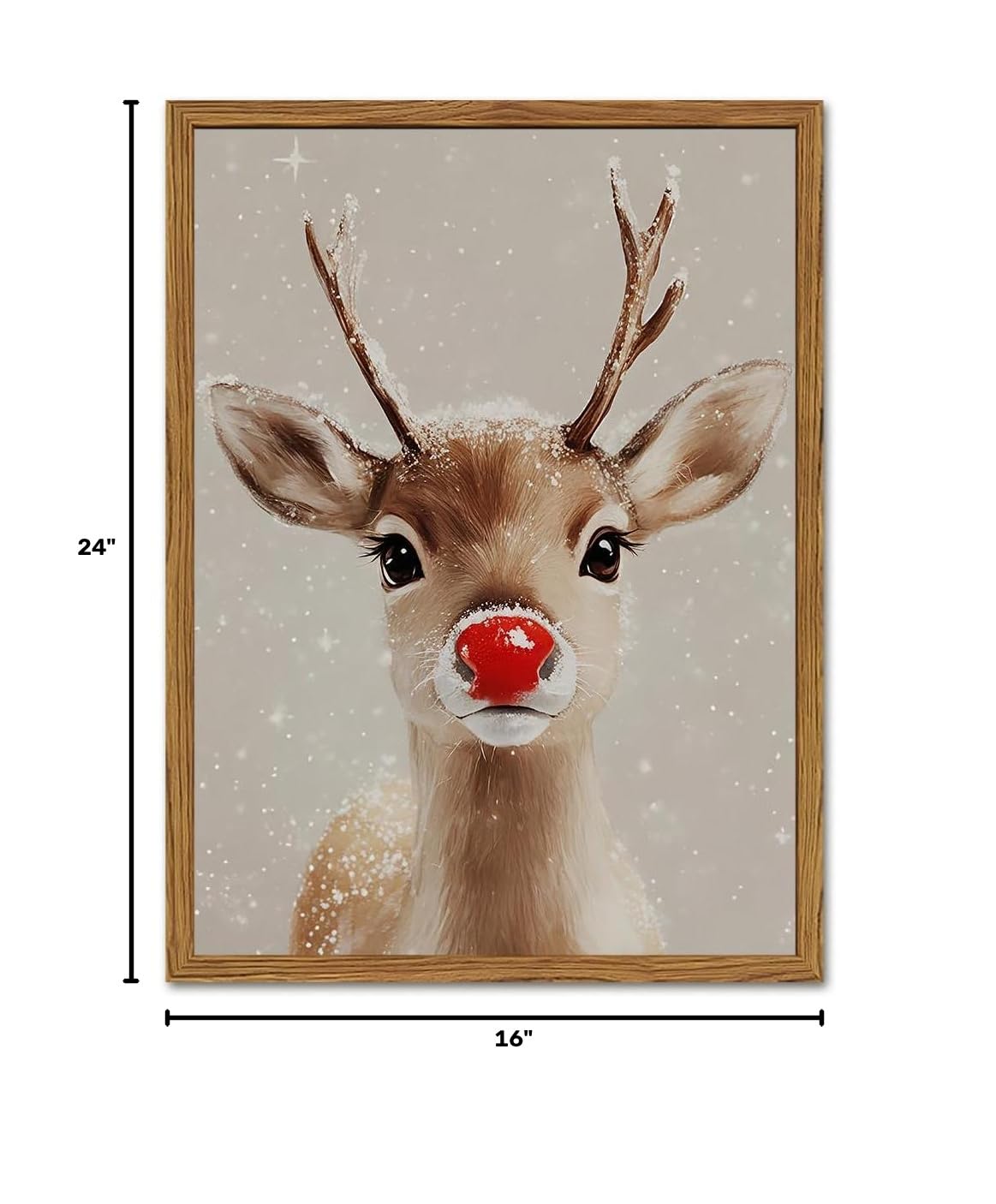Framed Christmas Wall Art (Deer / 24"L x 16"W)