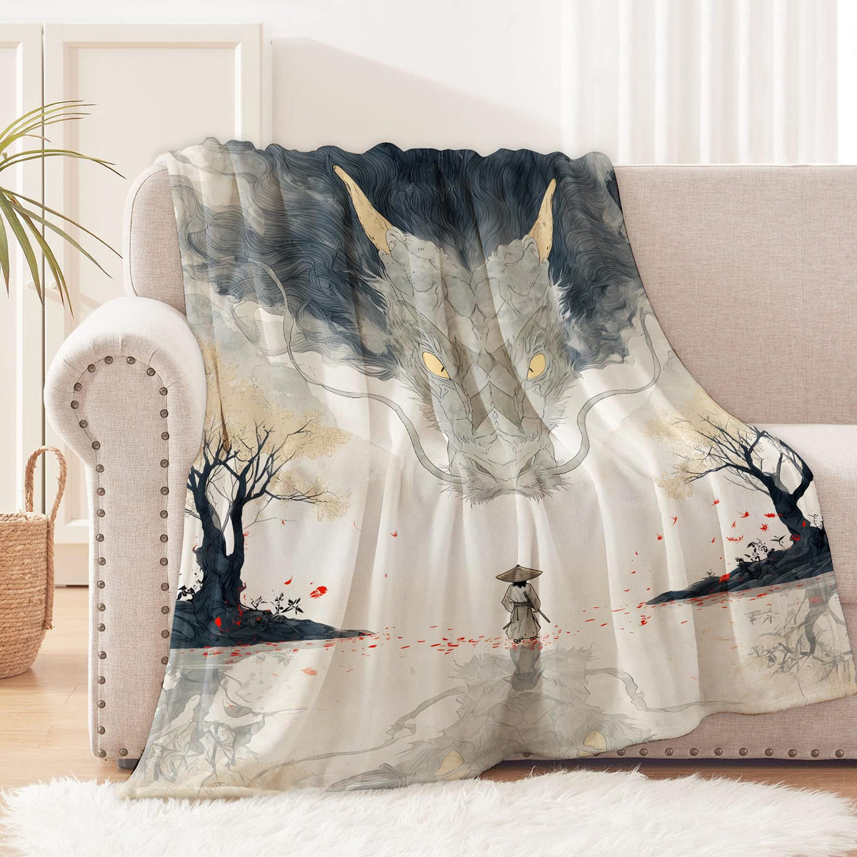 Dragon Art Blanket for Mythical and Fantasy Lovers (60x50 Inch / Dragon)