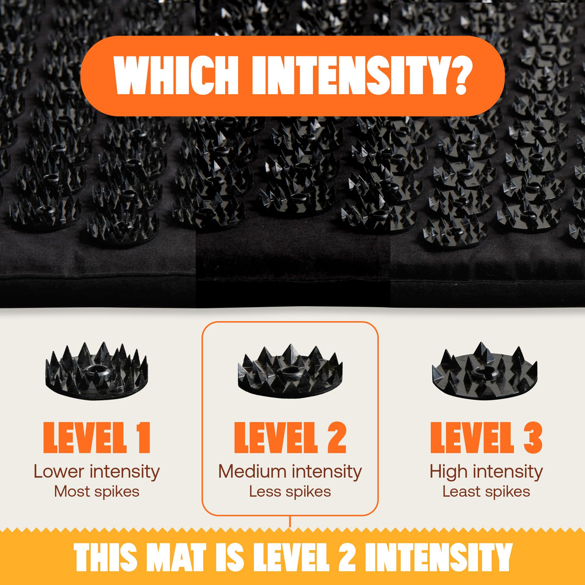Acupressure Mat for Tension Release (Level 2 / Premium-black)