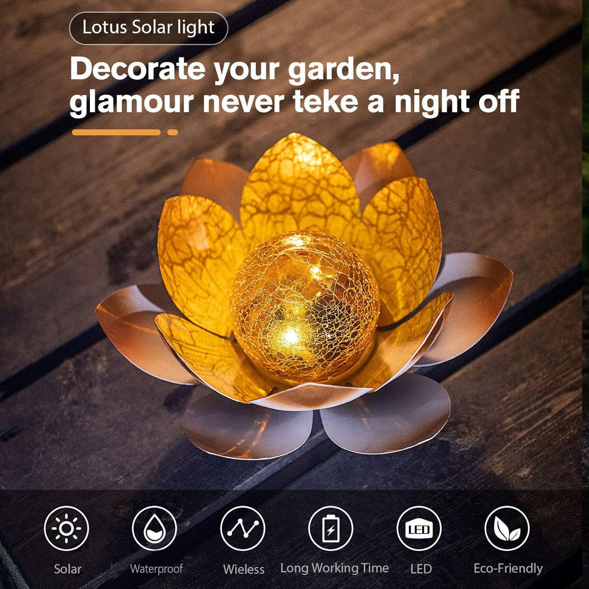 Garden Solar Lights Outdoor (Orange)
