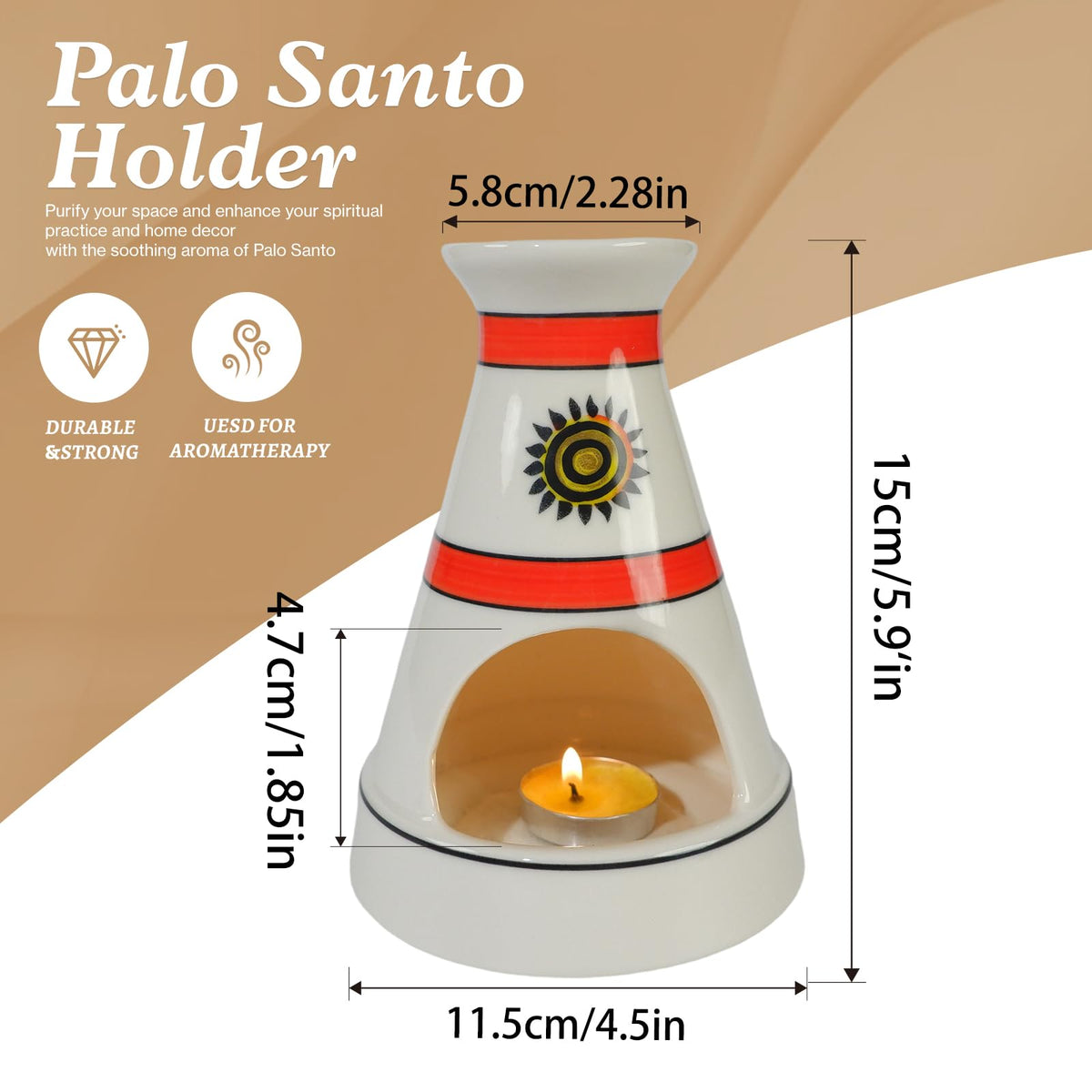 Handmade Ceramic Palo Santo Burner Chimney (Pulse Thread Palo)