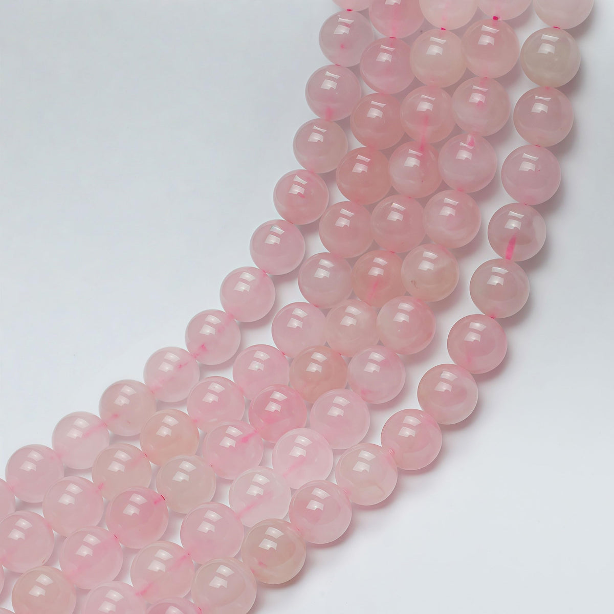 7A Pure Natural Rose Quartz Beads Round Loose Beads for Jewelry Making DIY Bracelet 15" (Rose Quartz / 12mm)