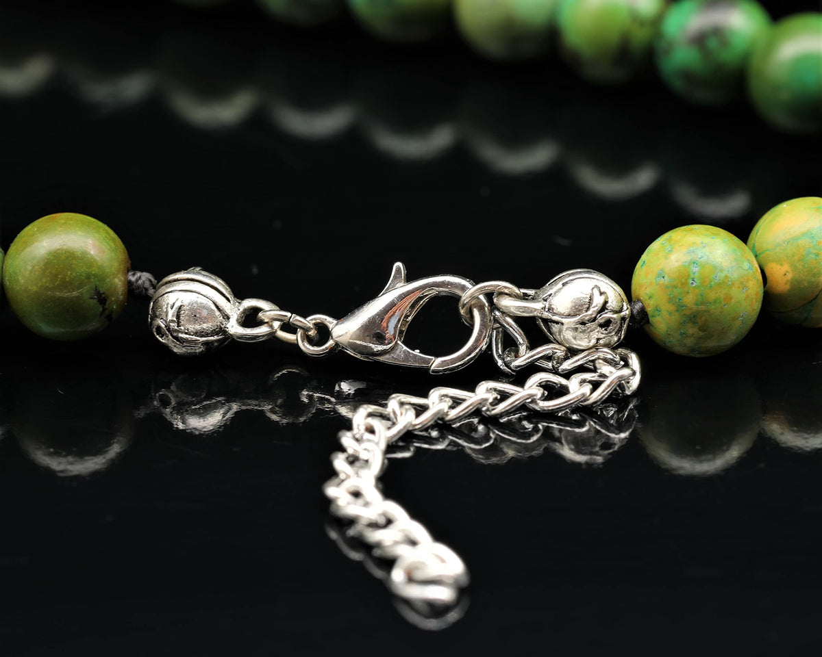 Natural Green Turquoise Beaded Choker Necklace (Green Turquoise / 32 Inches)