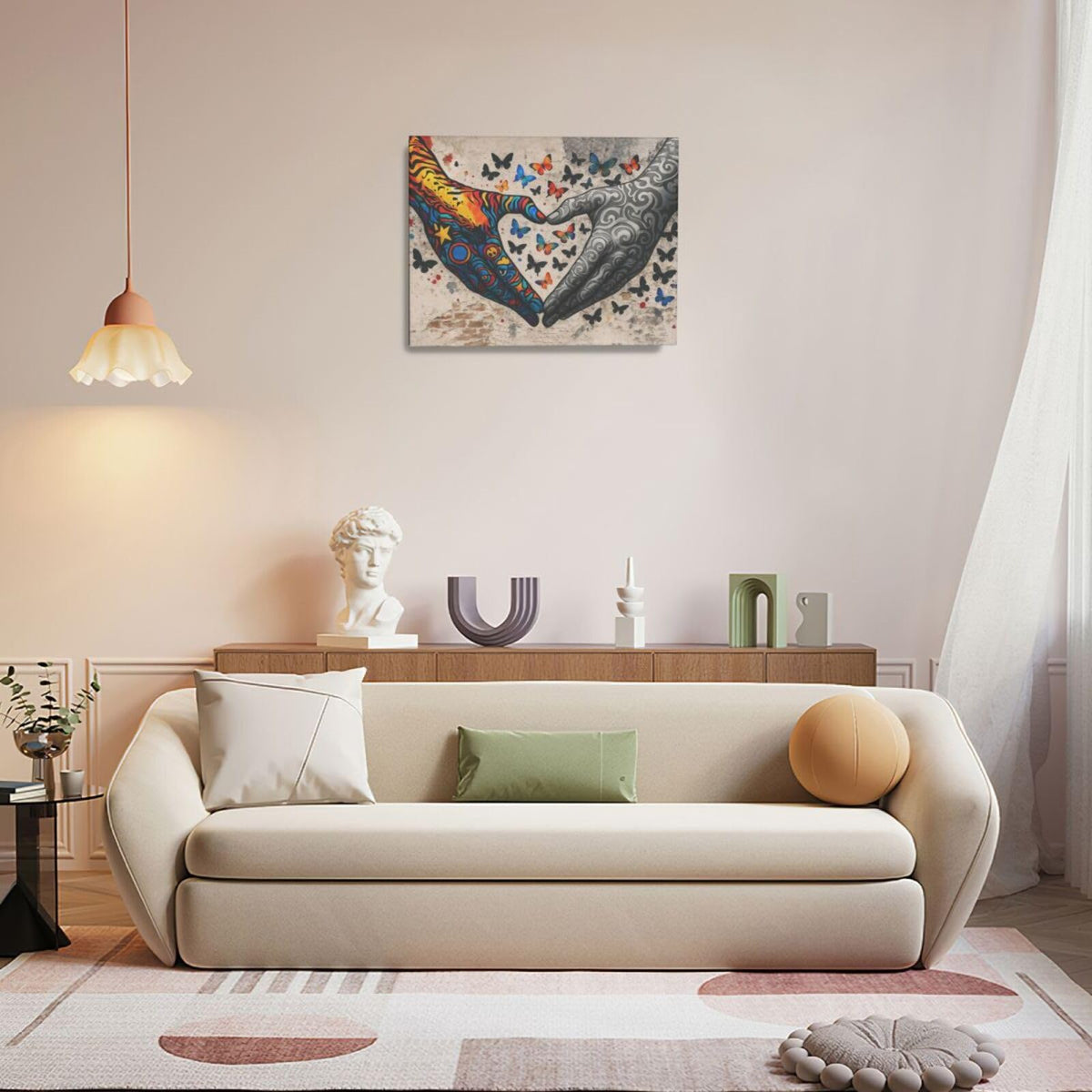 Banksy Hands Wall Art Graffiti Street Pop Art Canvas Prints Painting Wall Decor Abstract Gesture Picture Artwork Decoration Framed Gifts for Girls boys Bedroom Living Room Office Bathroom 16"x20" (Banksy Hand / 20L"×16W")