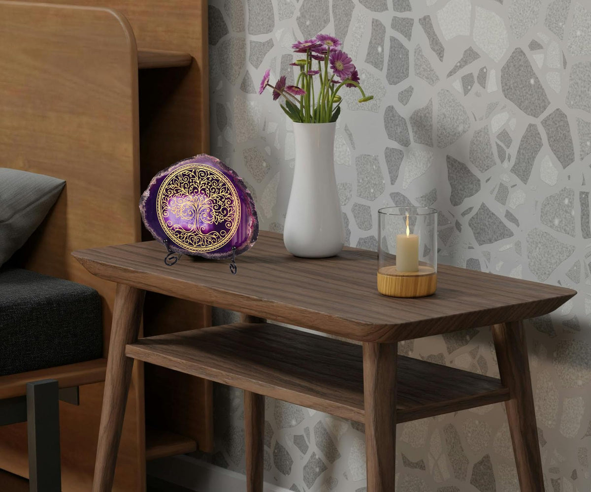 Zen Home Decor (Purple Tree of Life 01 / 4-5 INCH)