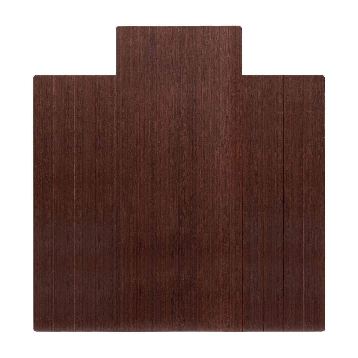 57" x 55" Bamboo Office Chair Mat for Carpet & Hardwood Floor (Dark Cherry / 57" x 55" / With Lip)