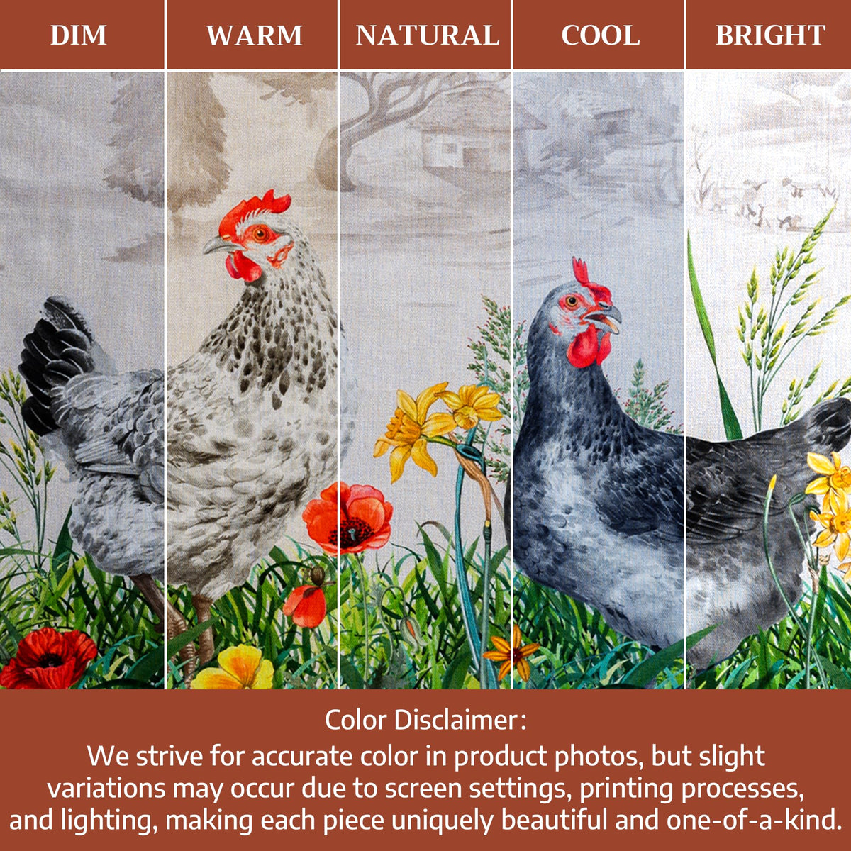 Placemats Set of 4 Reusable 100% Cotton (106 - Basse Cour / 13" X 19" (Pack of 4))