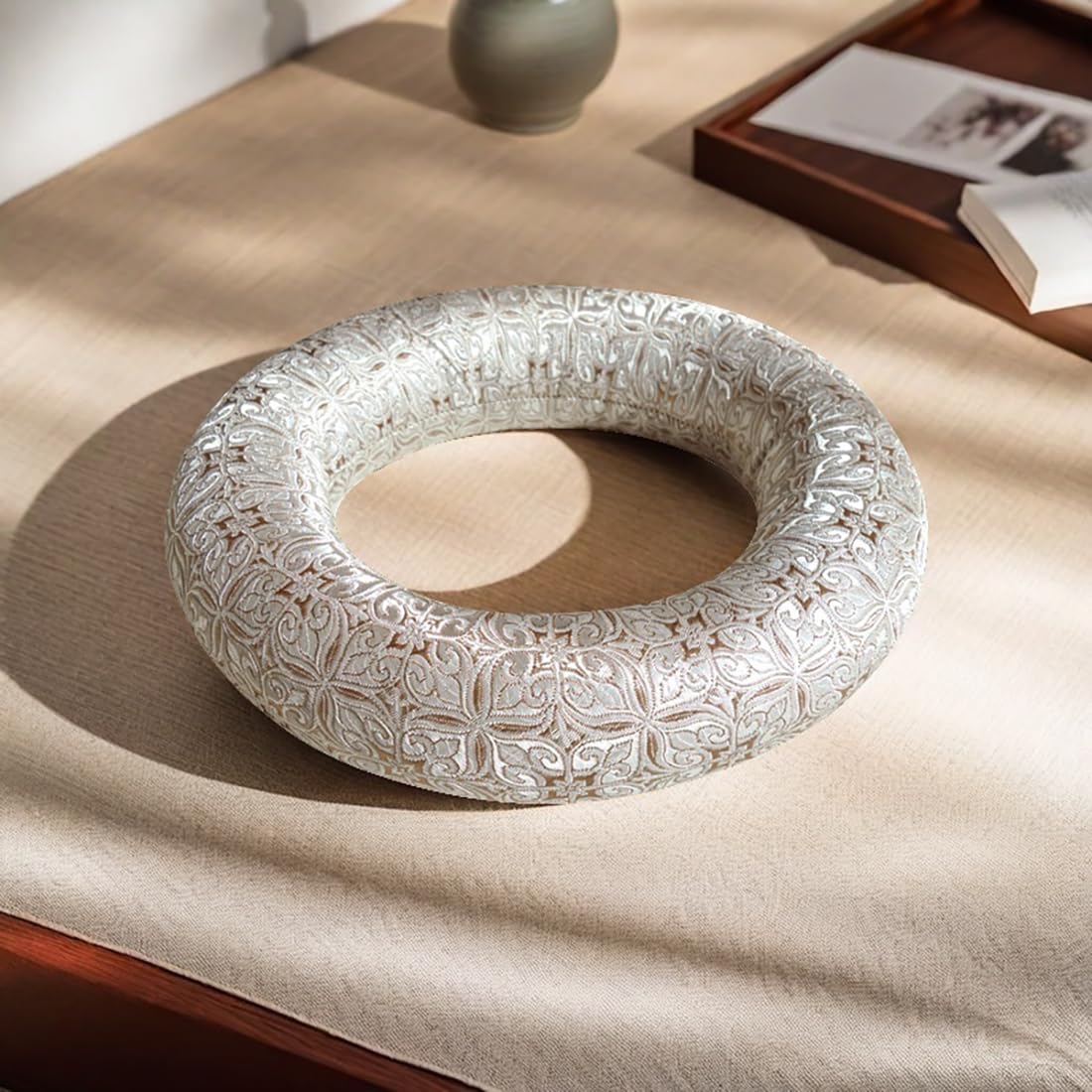 Singing Bowl Cushion for Crystal & Tibetan Singing Bowls (Silver / 6.7 Inch)