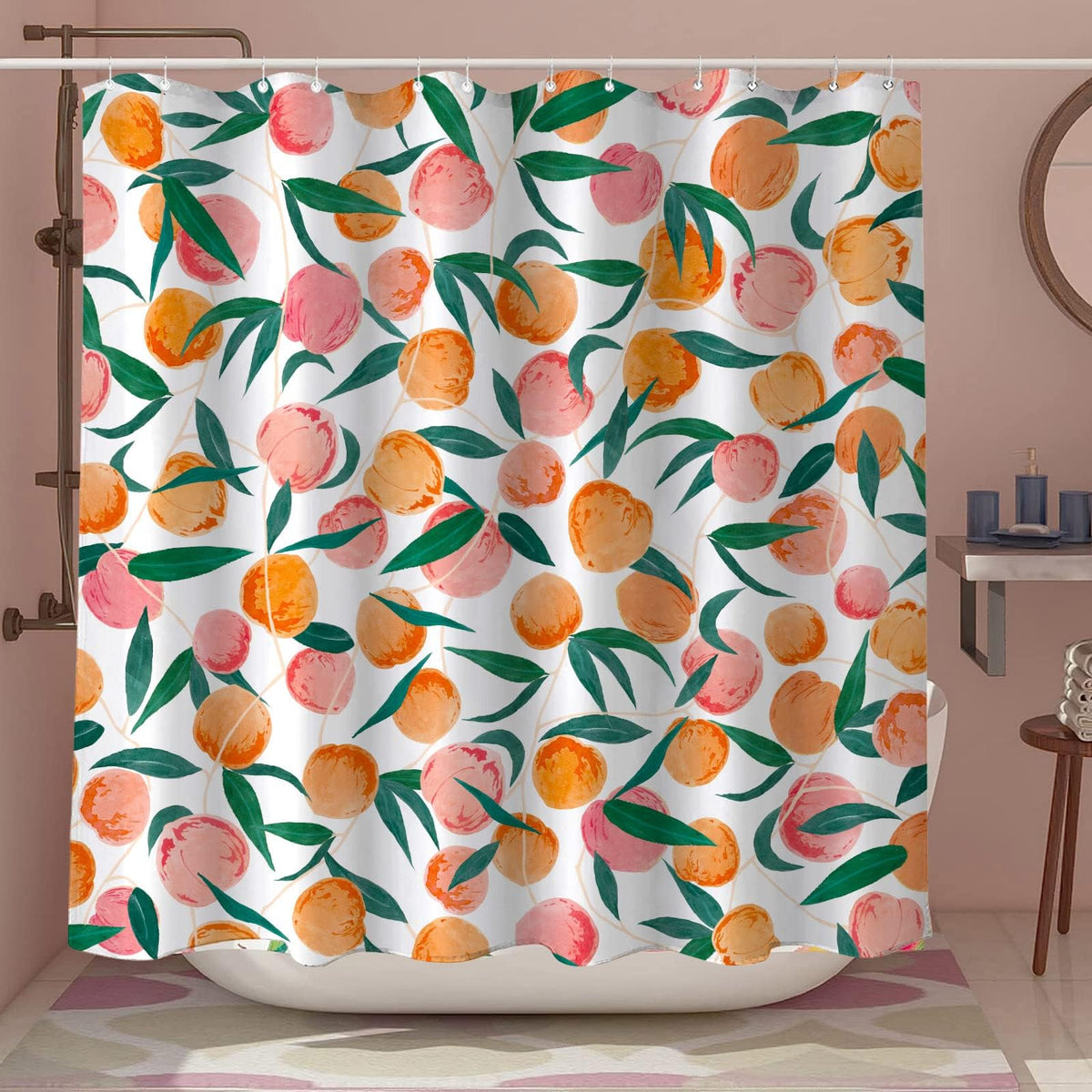 Peach Shower Curtain (Peach / 72"W x 78"L (Pack of 1))