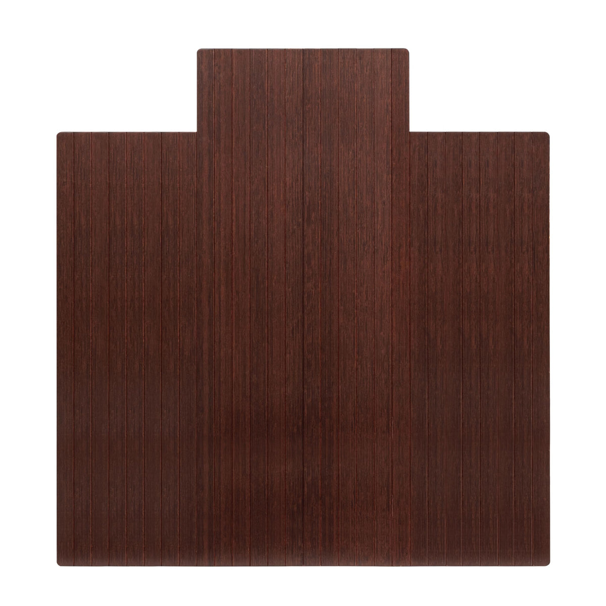 57" x 55" Bamboo Office Chair Mat for Carpet & Hardwood Floor (Dark Cherry / 57" x 55" / With Lip)