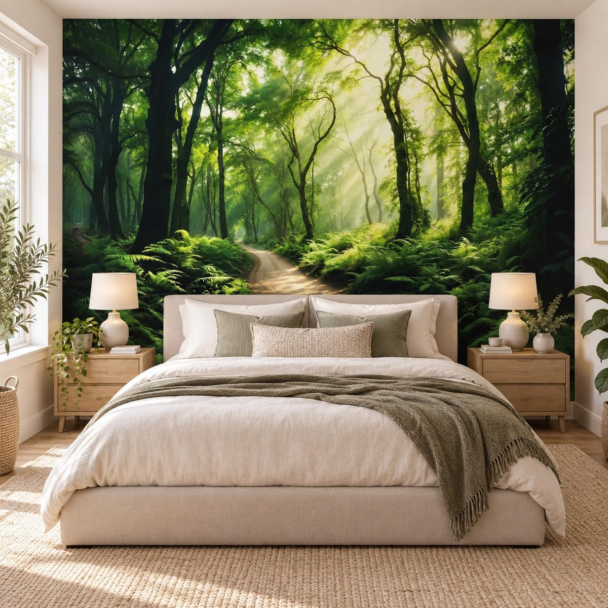 Peel Stick Wall Mural Wallpaper Forest 136"x96" Decor G25 (G25 / 136" x 96")