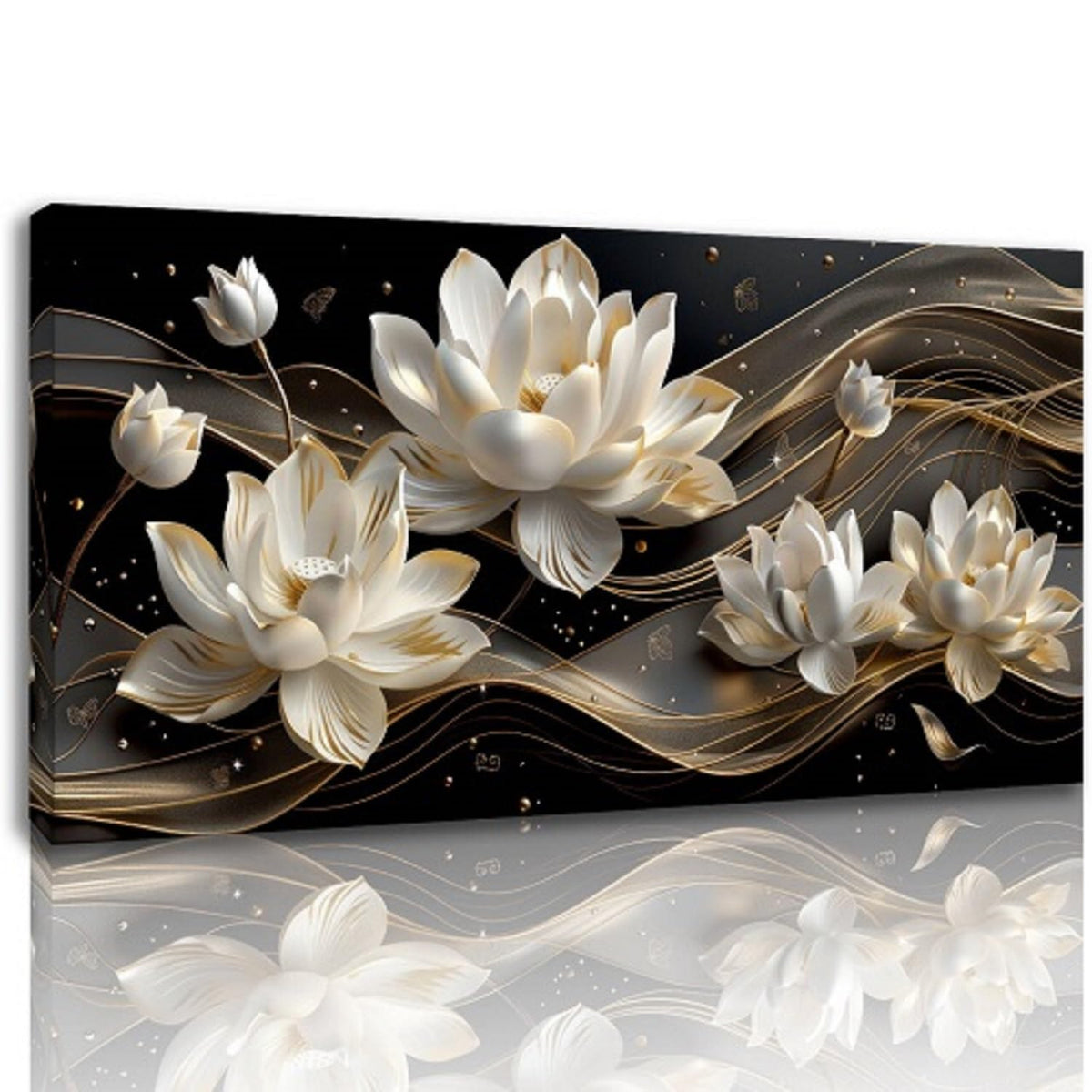 Flower Wall Art Large Canvas Painting Abstract Wall Decor Petals Poster White Browm Picture Office Artwork for Walls Modern Prints Bedroom Wall Art Living Room Kitchen Home Decorations (FlowerB / 48"L x 24"W)