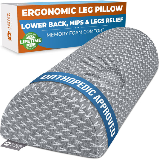 Knee Pillow for Back Sleeping (Grey / Standard)