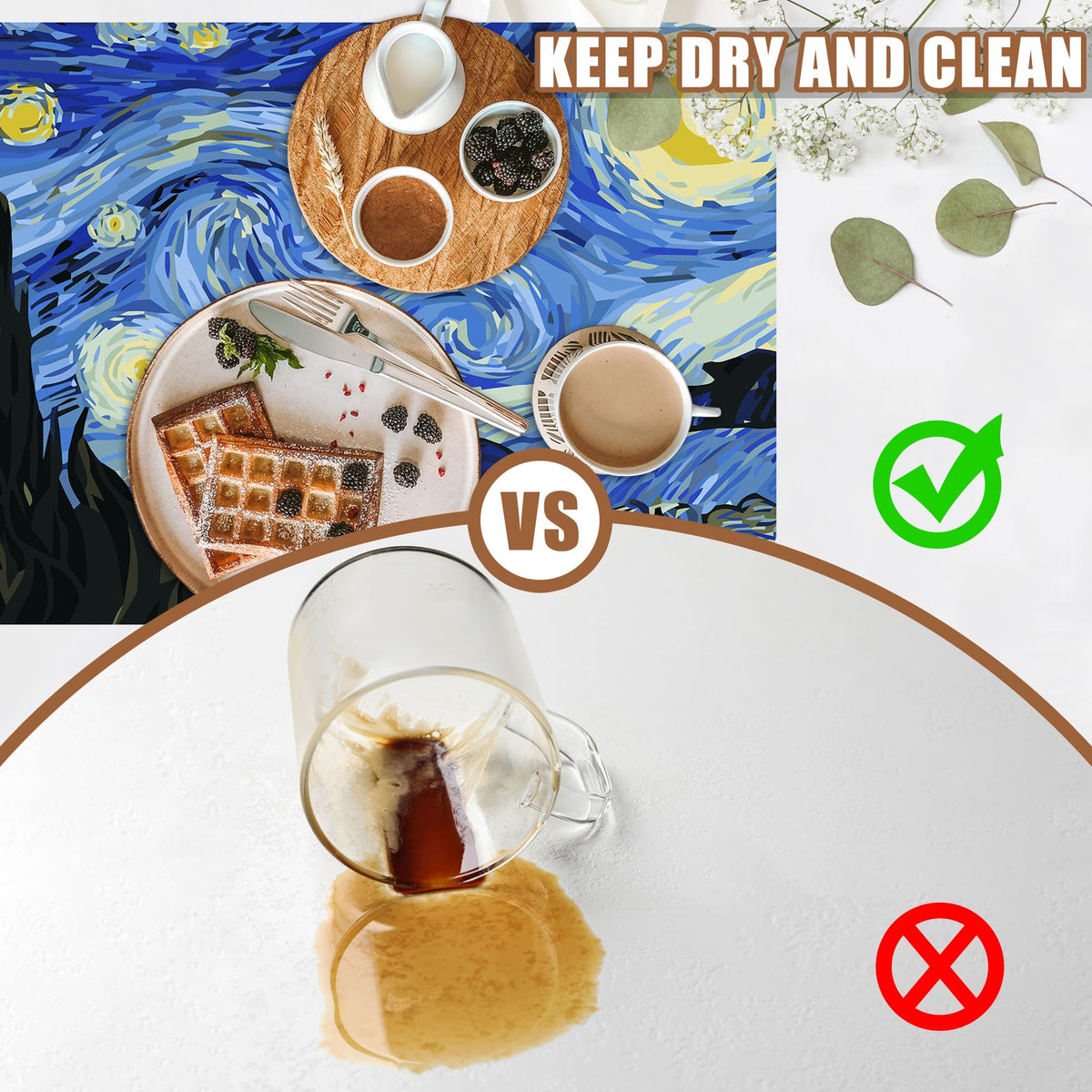 Dish Drying Mat Starry Night Art Coffee Bar Mat for Countertop Absorbent Rubber Backed Hide Stain Dish Drainer Rack Pad Espresso Machine Coffee Pot Dining Room Decoration 11.8 x 19.7 Inch (11.8" x 19.7")