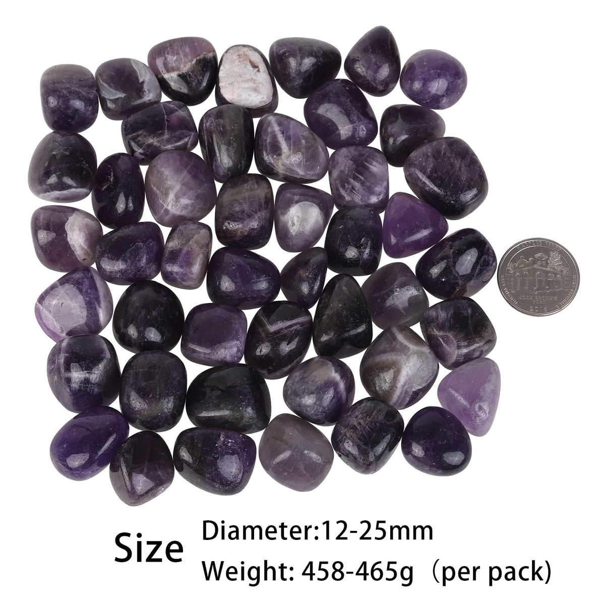 1lb Natural Polished Crystals for Home Decoration (Purple)