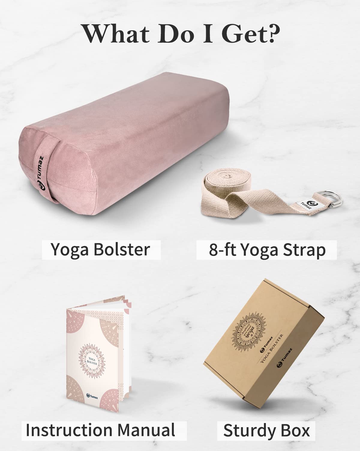 Yoga Bolster Set (Avoberry / 27.6" x 9.8" x 5")