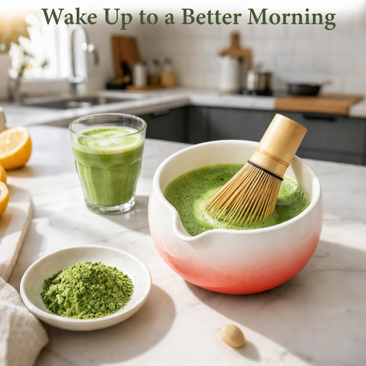 Matcha Whisk Set with Ceramic Bowl & Bamboo Chasen (Gradient Red)