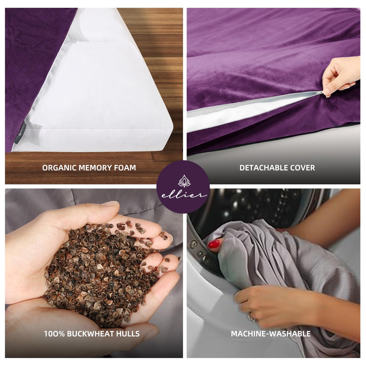 Zafu & Zabuton Meditation Cushion Set (Purple)