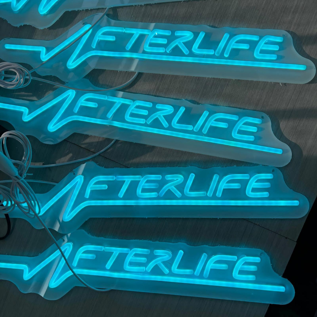 Futuristic Cyberpunk Neon Sign Game Room Wall Decor Man Cave (Afterlife-Ice Blue)