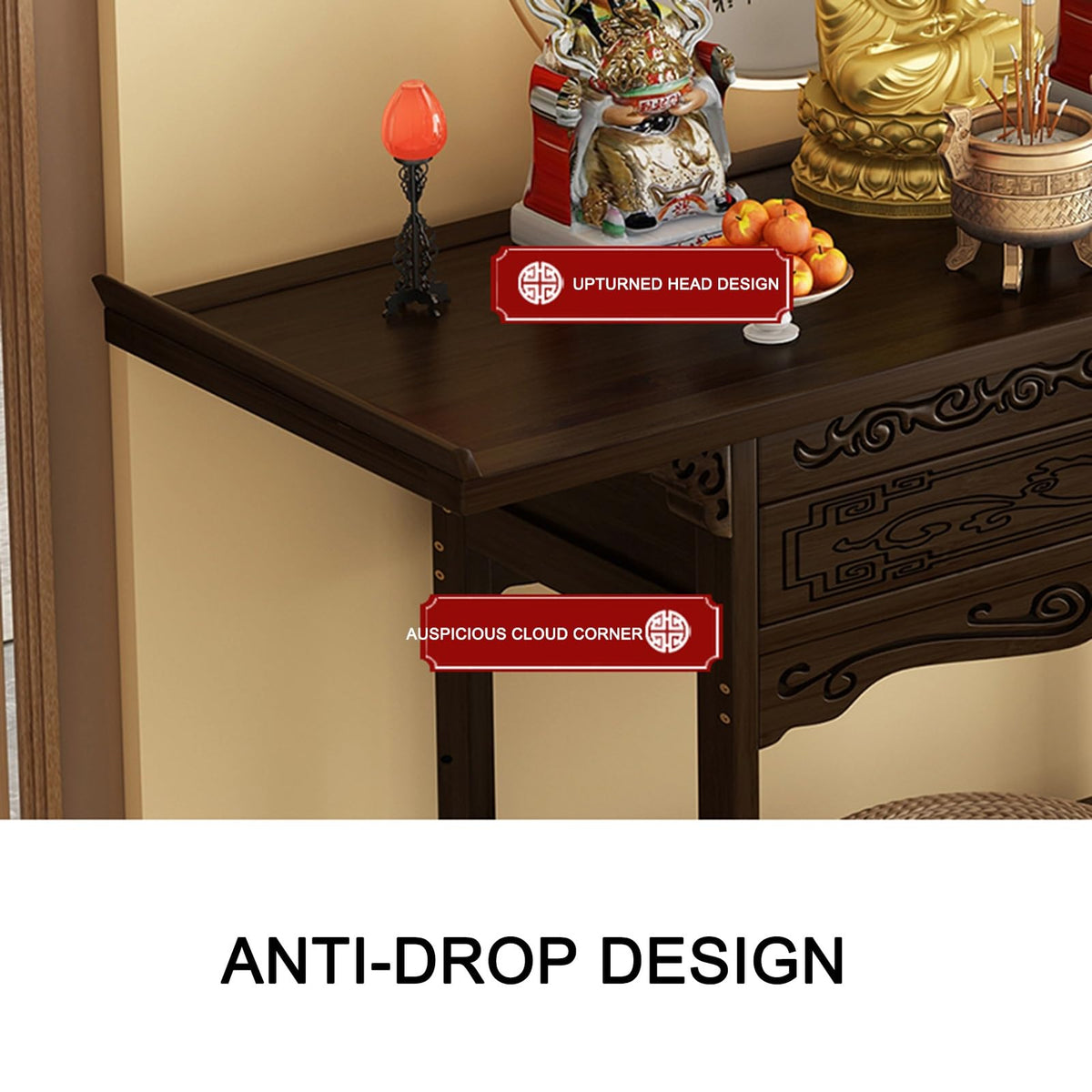 Meditation Altar Table Cabinet with Drawer (80*33cm/31.5*13in)