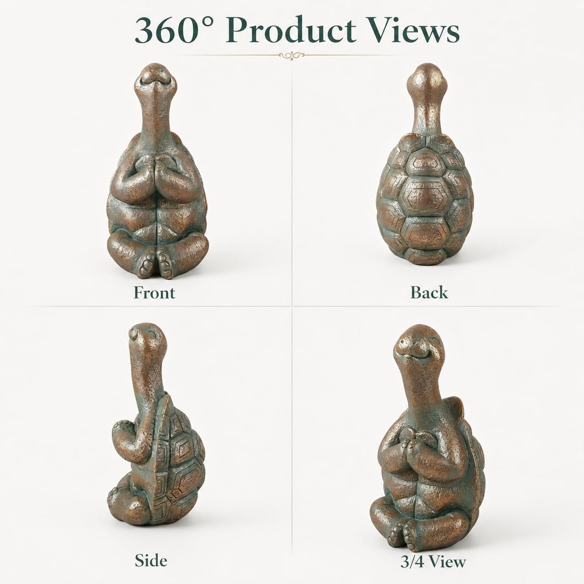 15 In Meditation Turtle Garden Decor (15in Large Zen Turtle)
