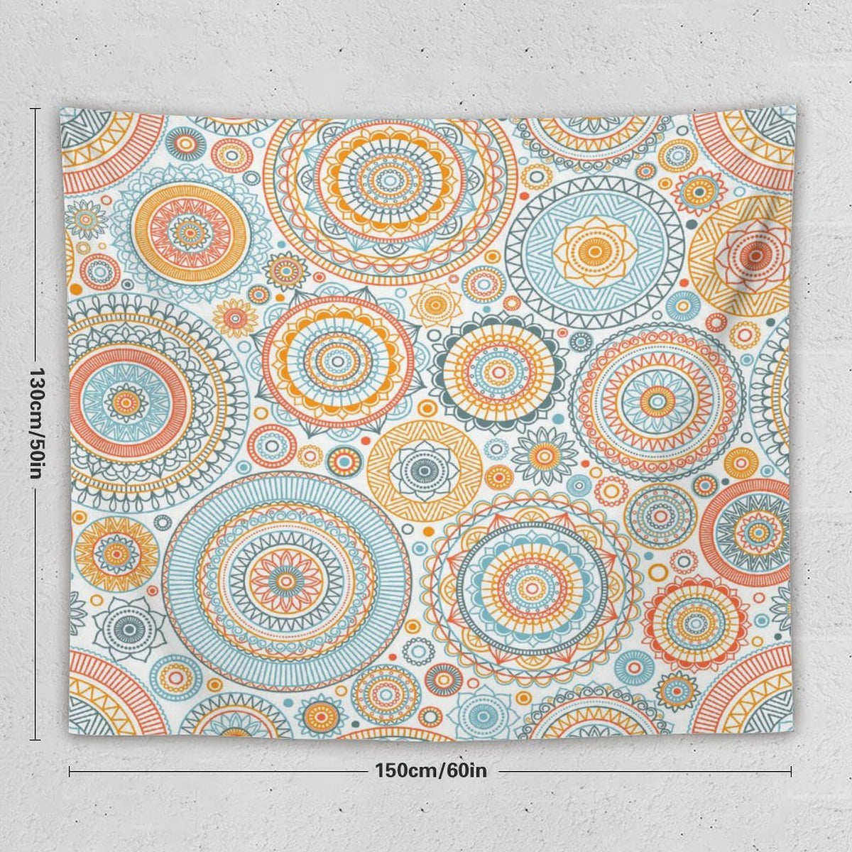 Boho Floral Tapestry Wall Hanging Abstract Mid Century Bohemian Tapestries Home Decor for Living Room Bedroom Apartment Farmhouse Dorm 50"x60" (50"L x 60"W / Mandala-29)