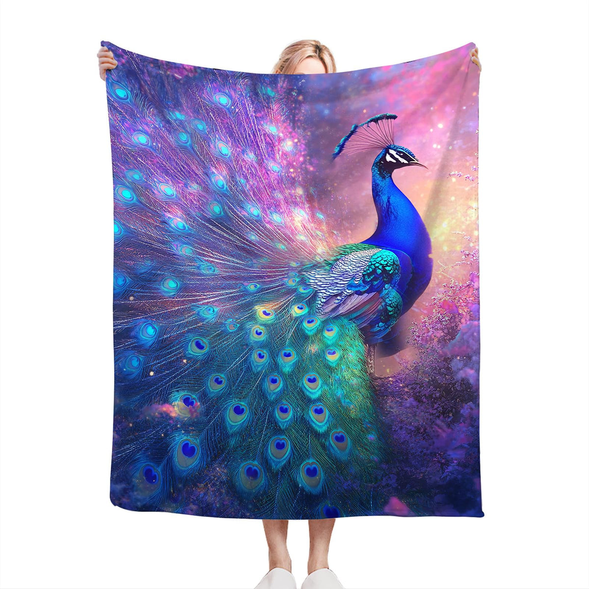 Peacock Throw Blanket (40"x50" / Purple Peacock)