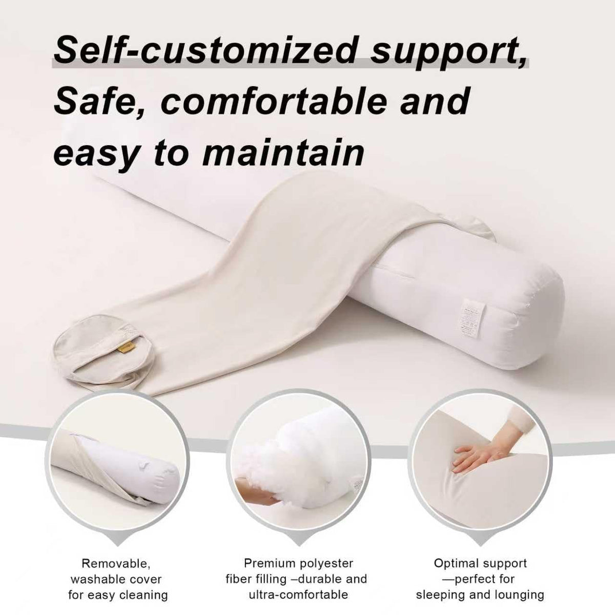 Body Pillow for Adults (Misty White / 47.24"*7.87")