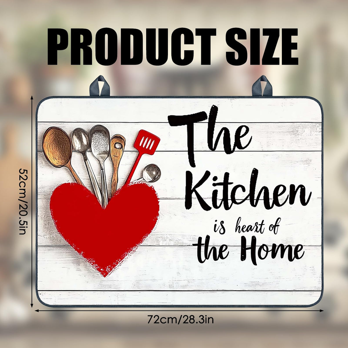 Heart Utensil Stove Cover Diatom Mud 28.65x20.47 In (YBX99943)