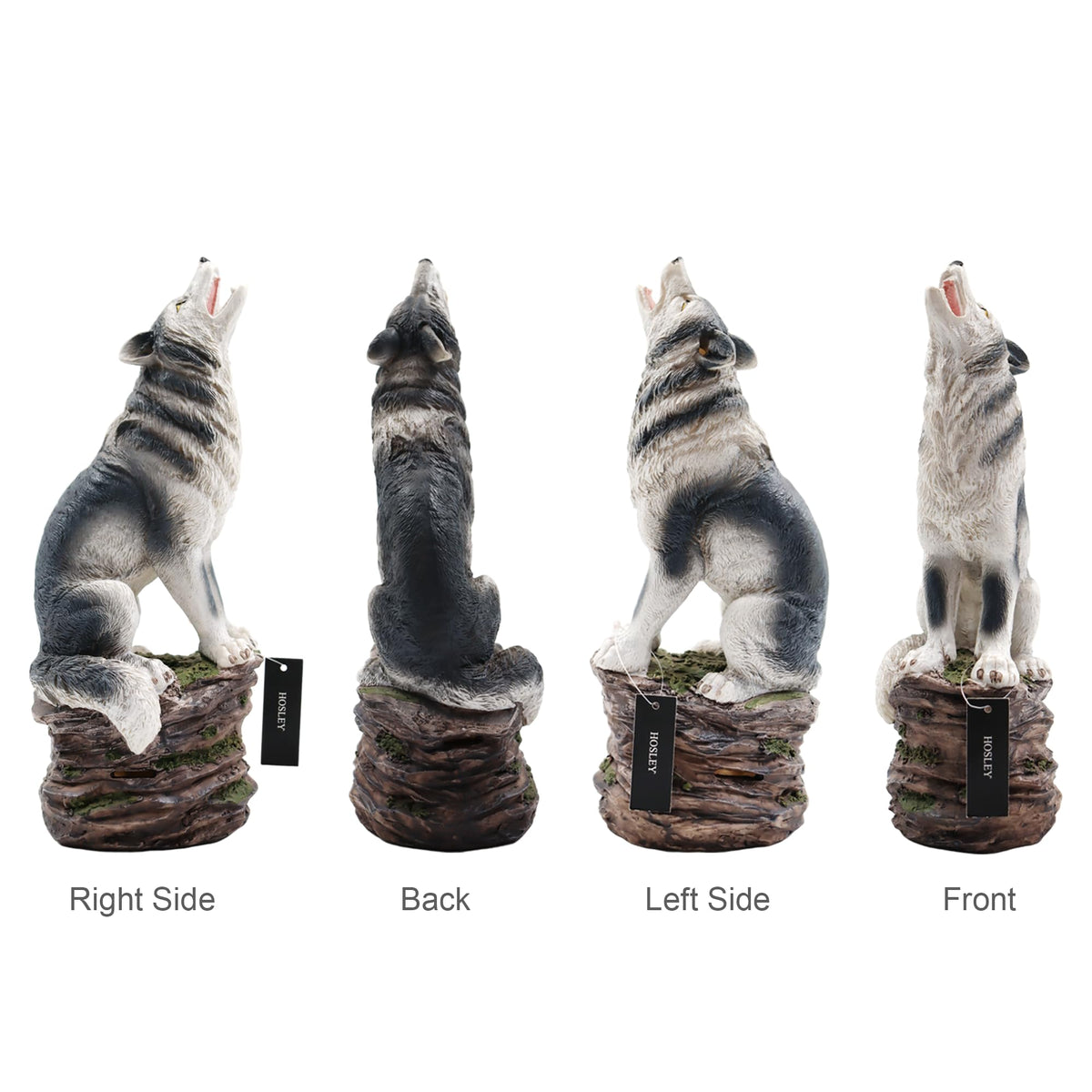 Resin Wolf Decor Statue & Incense Cone Burner (Gray Wolf)