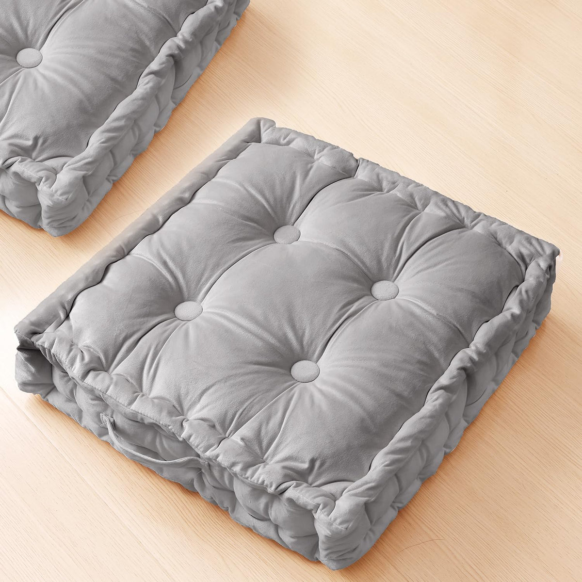 Square Floor Pillows (2 Pack / Dark Grey)