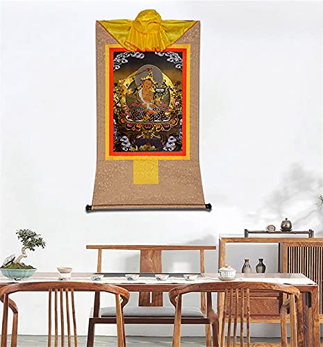 Jampelyang Manjusri Thangka Tibetan Thangka Art (Manjusri / 13.8"L x 11"W)
