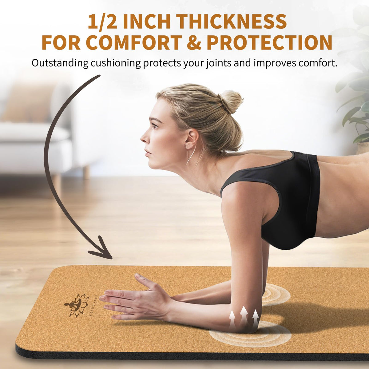 Extra Large Natural Cork Yoga Mat Non (Extra Long (78"x32"x1/2"))