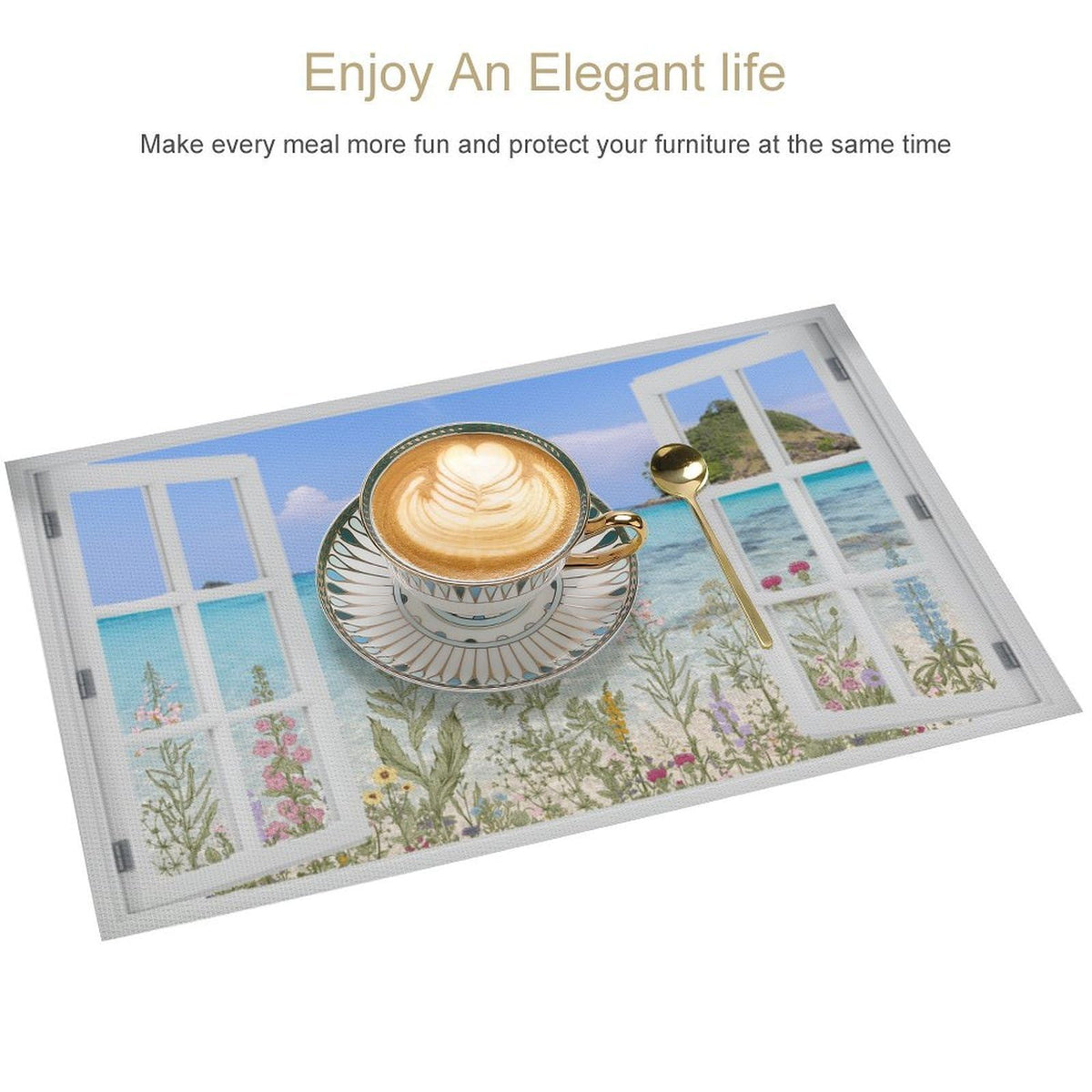 Beach Placemat Set of 4 (Coastal-9 / 4pcs)