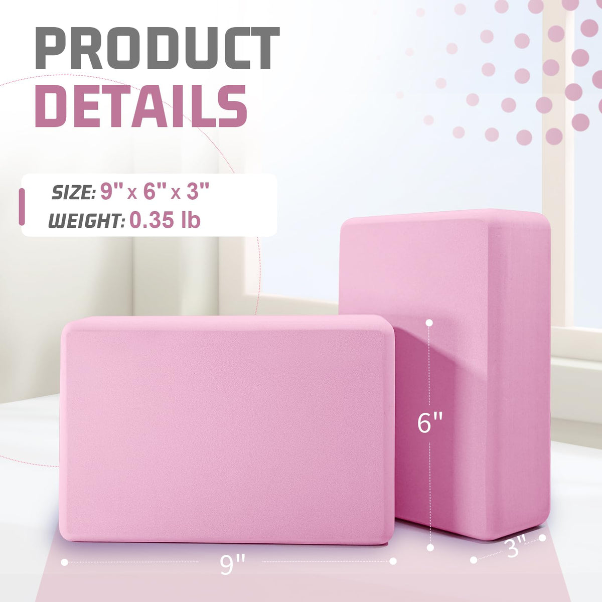 2 Pack Yoga Blocks (Light Pink)