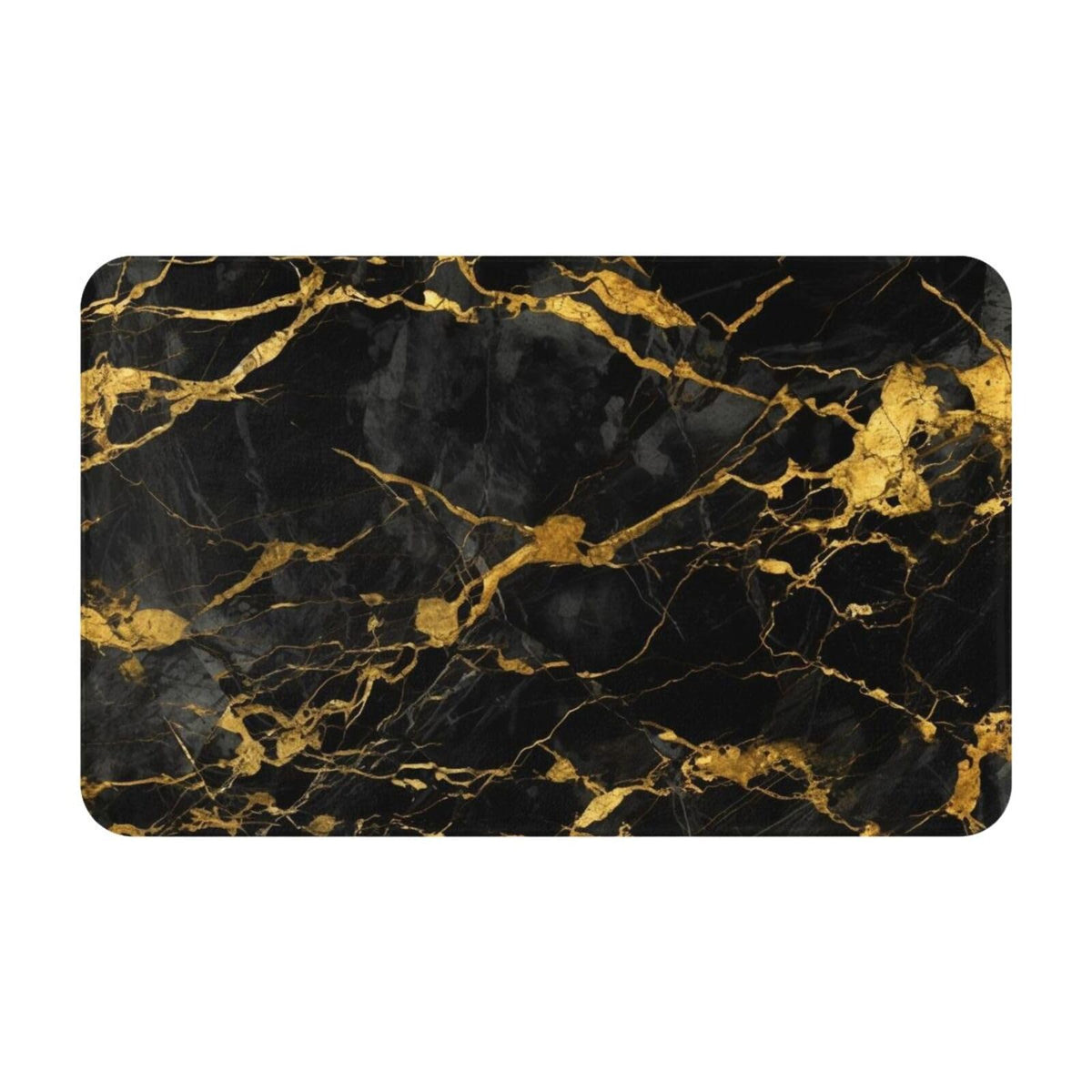 Black Gold Marble Surface Bath Mat Non (1'8" x 2'8" (Rectangular) / Black Gold Marble Texture)