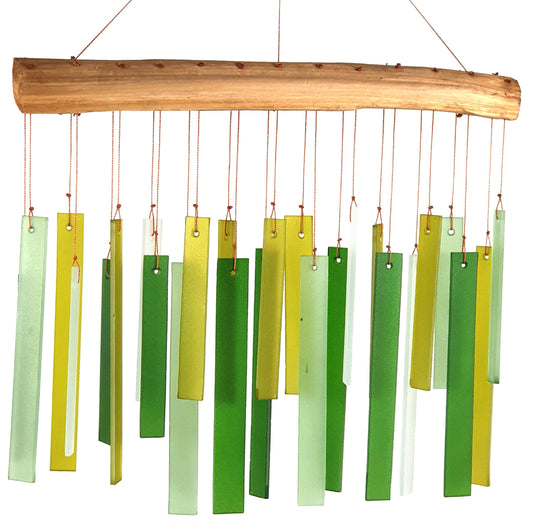 Spring Colors Glass Driftwood Wind Chime (Spring Colors)