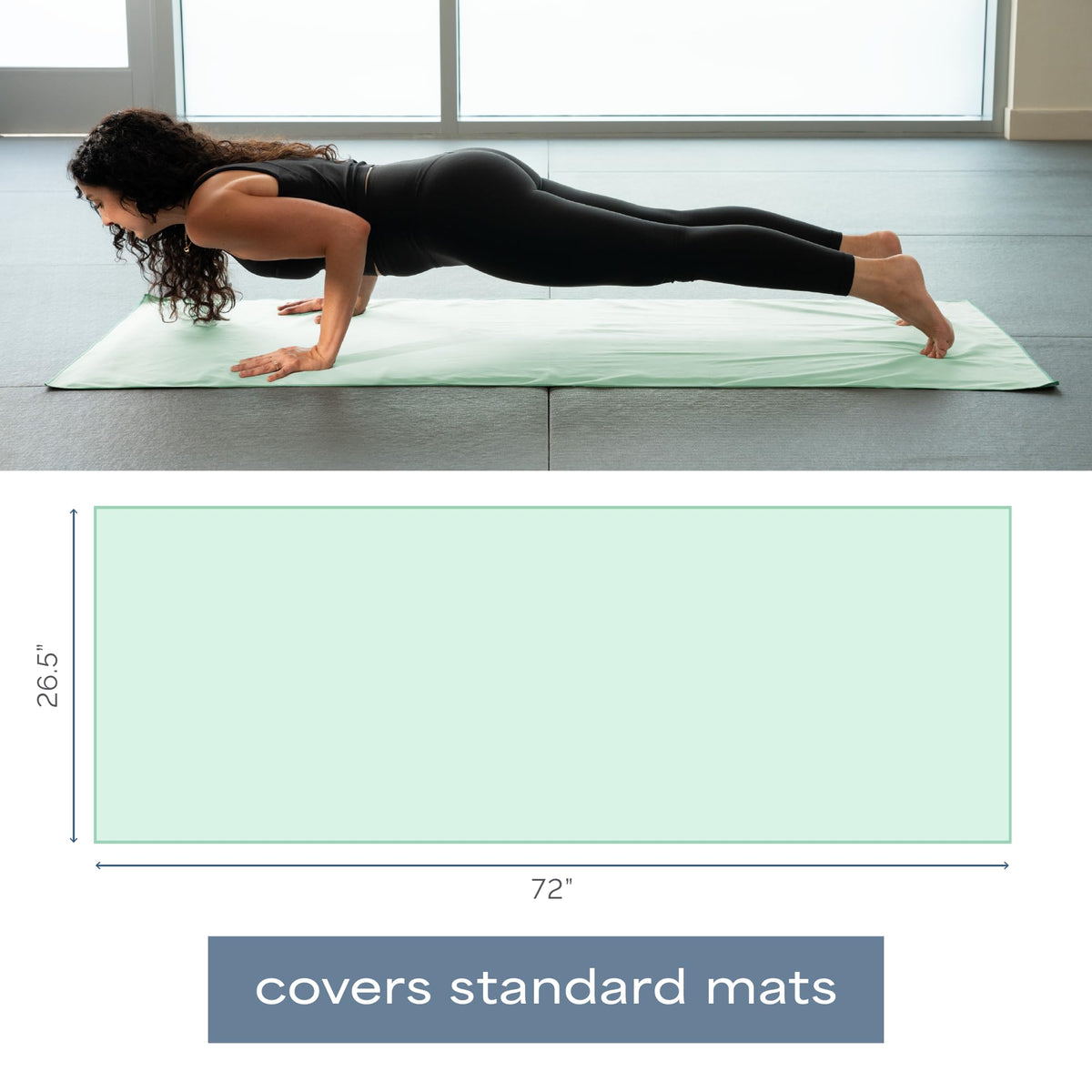 Aura Microfiber Yoga Mat Towel (Green 2pk)