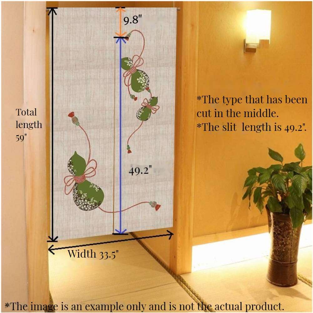 Noren Japanese Doorway Curtain Zen Circle Enso Yoga Feng Shui Asian Tapestry Decorations Room Divider Privacy Oriental Traditional Chinese (Zen Art Enso Circle / 33.5"W x 59"L (Pack of 1))
