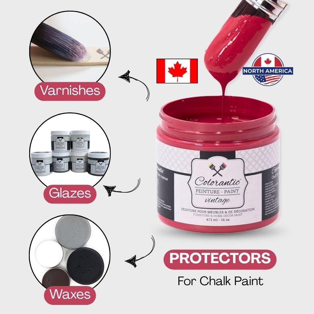 Vintage Furniture Chalk Based Paint for DIY Home Decor Craft Art (Raspberry / 16 Fl Oz (Pack of 1))