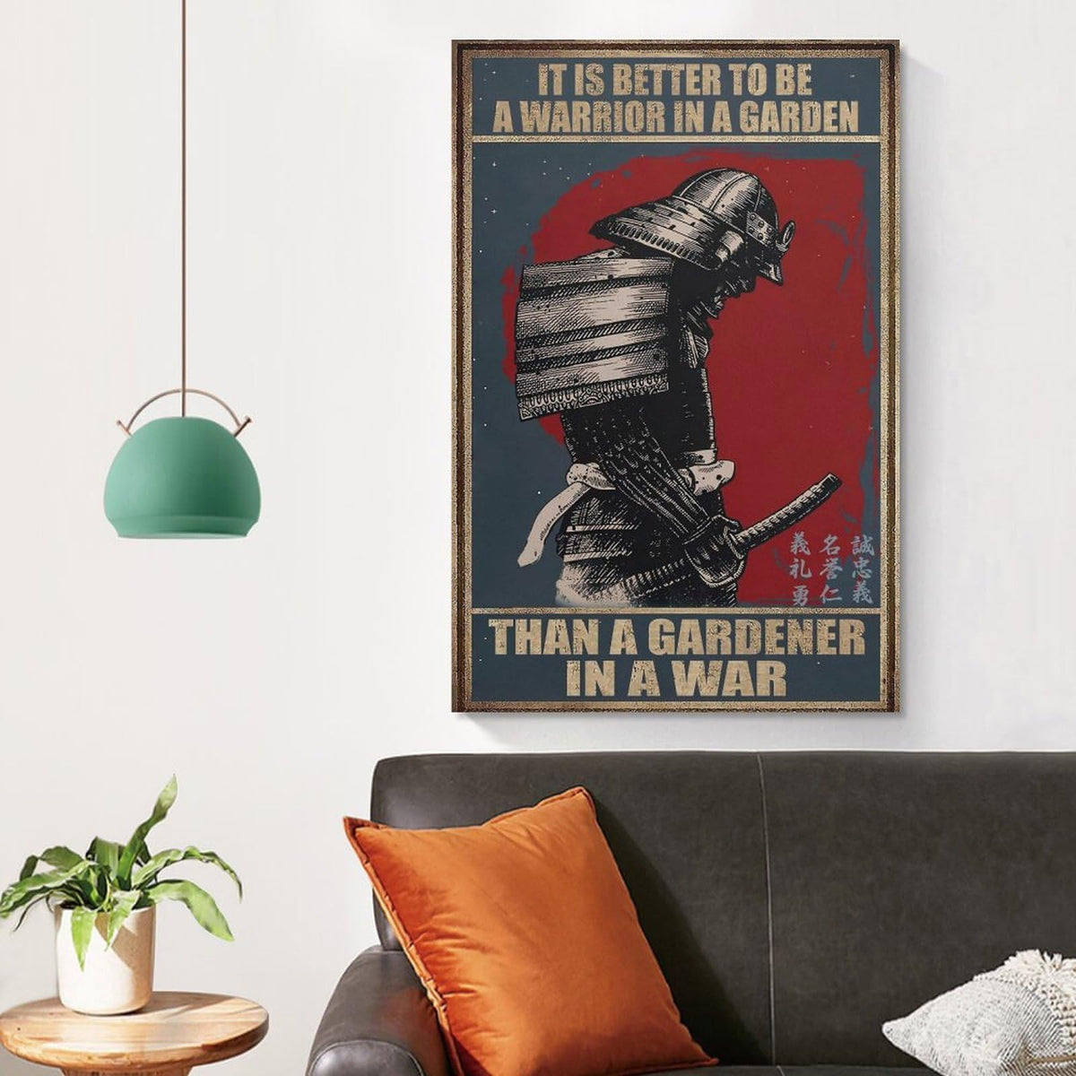 Samurai Warrior In Garden Quote Canvas Printing Wall Art Prints Wall Decor Posters Vintage Japanese Bushido Red Black Living Room Bedroom Office Study Home Library 20x30inch (style-29 / 20x30inch(50x75cm) Unframe)